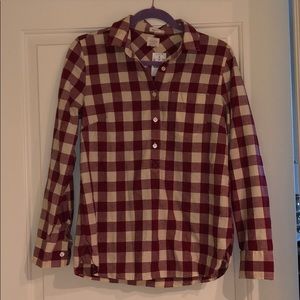 Jcrew plaid perfect fit half button down